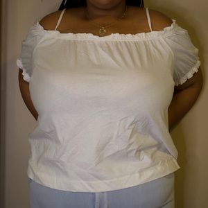 H&M White Off the Shoulder Top